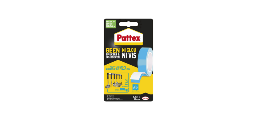 Plakband Pattex Super montage 20kg dubbbelzijdig voor binnen