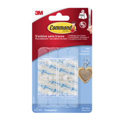 Haak Command mini inclusief bevestigingsstrip transparant 6 stuks