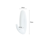 White oval Command plastic hook with adhesive strip