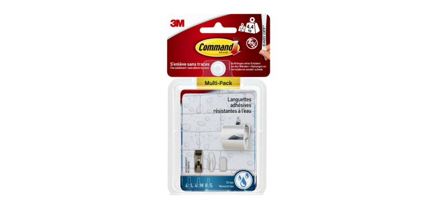Languettes de fixation Command résistant à l’eau 16 pièces assorti