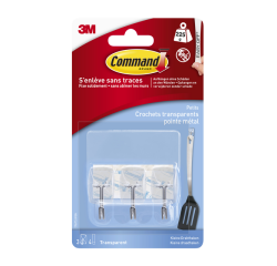 Keukenhaak Command kunststof transparant incl bevestigingsstrip