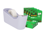 Dévidoir Scotch C18 lavande + 6 rouleaux Magic Tape 19mmx33m