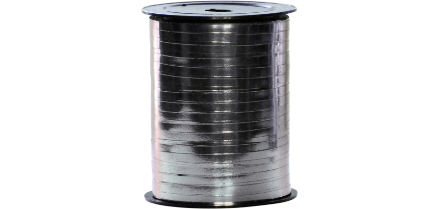 Ruban cadeau Haza 250mx5mm argent métallique
