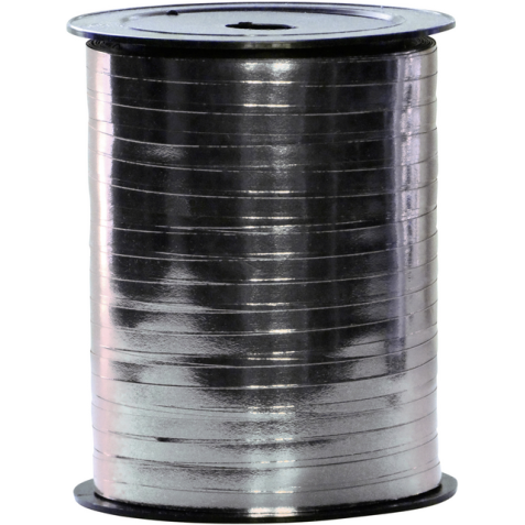 Ruban cadeau Haza 250mx5mm argent métallique