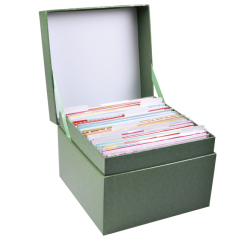 Coffret avec carte de voeux Paperclip divers thèmes 75 cartes - version néerlandaise