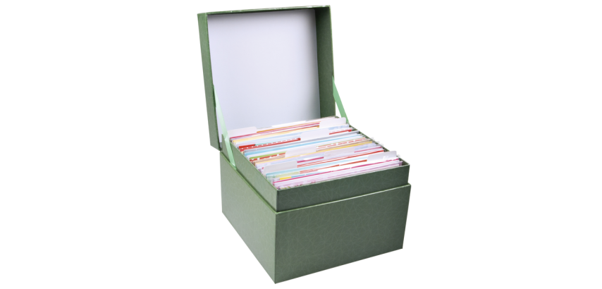 Coffret avec carte de voeux Paperclip divers thèmes 75 cartes - version néerlandaise