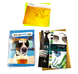 Carte de voeux Paperclip set recharge anniversaire homme 6 cartes