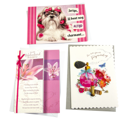 Carte de voeux Paperclip set recharge anniversaire femme 6 cartes