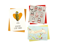 Carte de voeux Paperclip set recharge enceinte 6 cartes