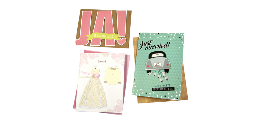 Paperclip Greeting Card Wedding Refill Set 6 Cards