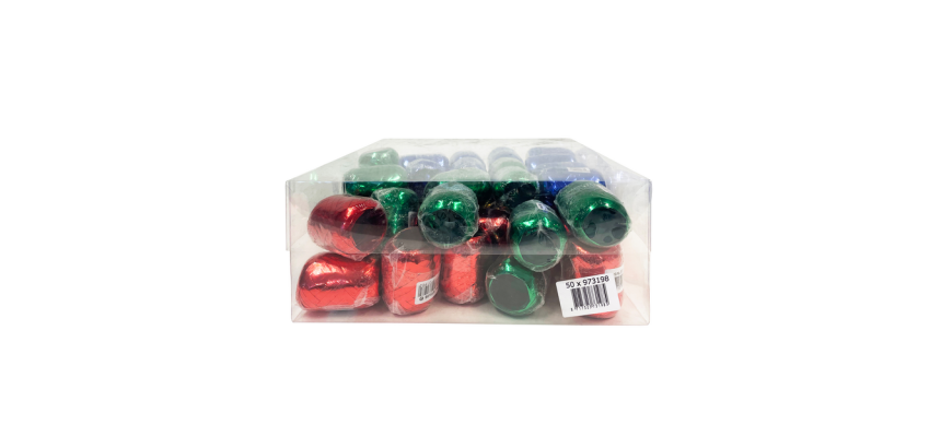 Ruban cadeau Haza 20mx5mm 50 pièces métallique assorti