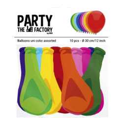 Ballon Haza uni 30cm 10 pièces assorti