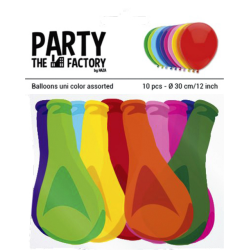 Ballon Haza uni 30cm 10 stuks assorti