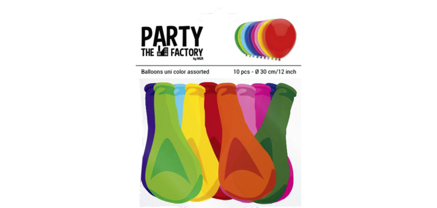 Ballon Haza uni 30cm 10 pièces assorti