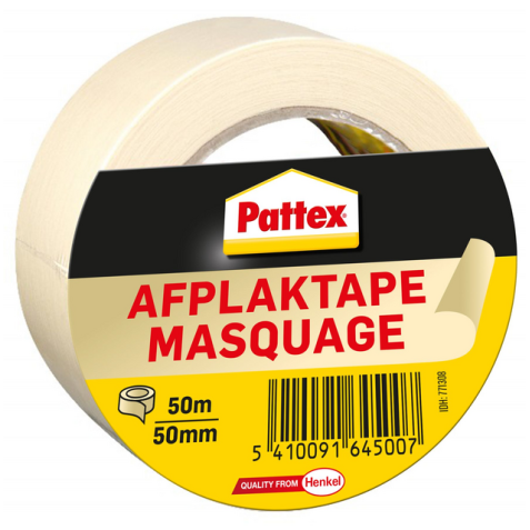 Afplaktape Pattex 50mmx50m creme