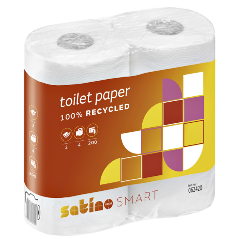 Papier toilette Satino Smart  MT1 062420 2 ép 200 feuilles blanc