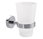 Porte-gobelet tesa® Smooz métal chormé brillant autocollant