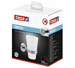 Porte-gobelet tesa® Smooz métal chormé brillant autocollant