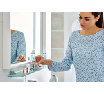 Tablette tesa® Smooz verre métal chromé brillant autocollant