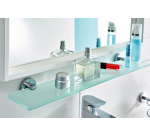 Tablette tesa® Smooz verre métal chromé brillant autocollant