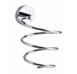 Support sèche-cheveux tesa® Smooz métal chromé brillant autocollant