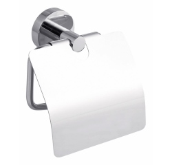 Dérouleur papier toilette tesa® Smooz métal chromé brillant avec couvercle