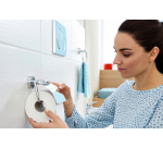 Dérouleur papier toilette tesa® Smooz métal chromé brillant avec couvercle