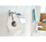Dérouleur papier toilette tesa® Smooz métal chromé brillant avec couvercle