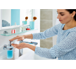 Distributeur pompe savon tesa® Smooz métal chromé brillant autocollant