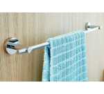 Porte-serviettes tesa® Smooz simple métal chromé brillant autocollant