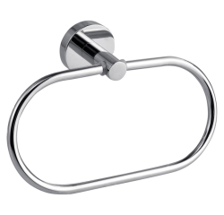 Porte-serviettes anneau tesa® Smooz métal chromé brillant autocollant