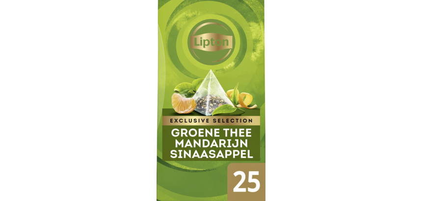 Thé vert mandarine-orange Lipton Exclusive Selection - Boîte de 25 sachets pyramides