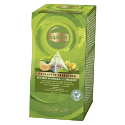 Thé vert mandarine-orange Lipton Exclusive Selection - Boîte de 25 sachets pyramides