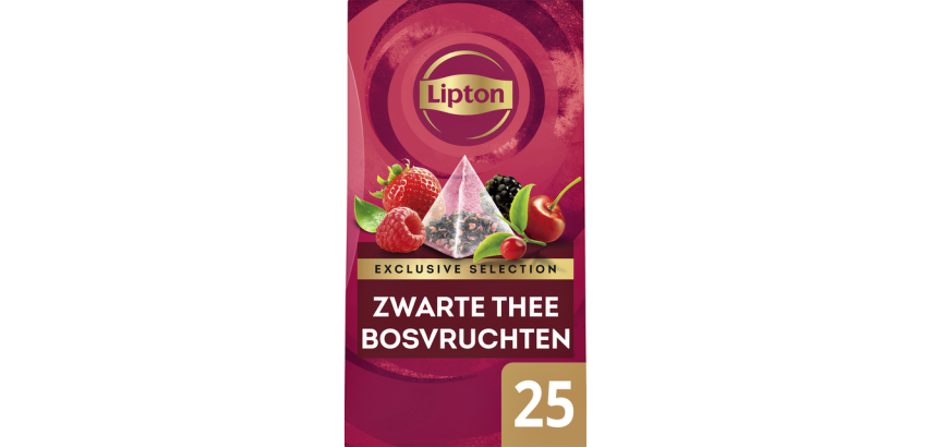 Schwarzer Früchtetee Lipton Exclusive Selection - Box mit 25 Pyramidenbeuteln