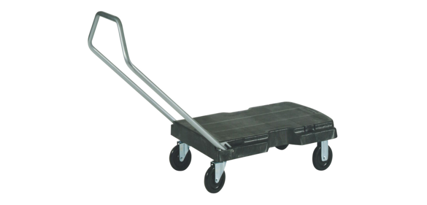 Zusammenklappbarer Rubbermaid Triple Trolley Transportwagen, 227 kg, schwarz