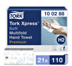 Tork H2 Premium Multifold Hand Towels 100288 2-ply 212x340mm white 21x 110 sheets