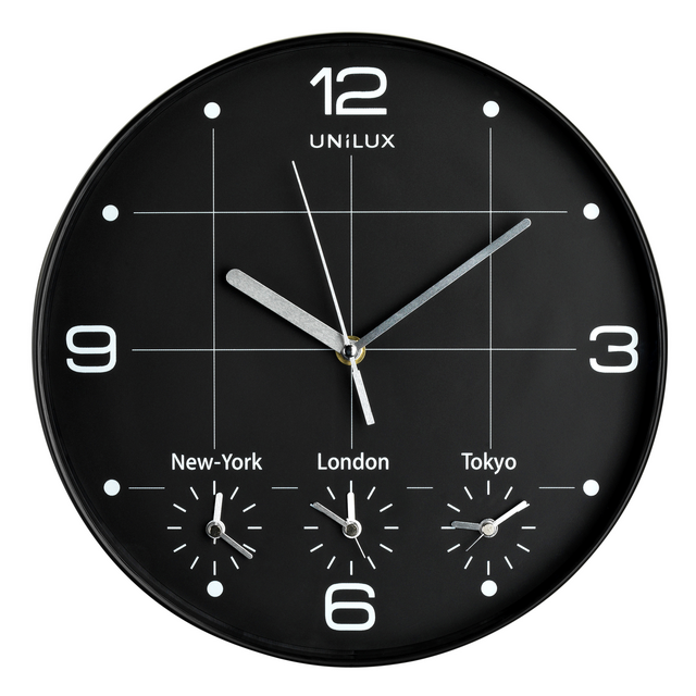 Horloge murale Unilux On Time Ø30,5cm noir/blanc