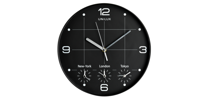 Wandklok Unilux On Time Ø 30.5cm zwart/wit