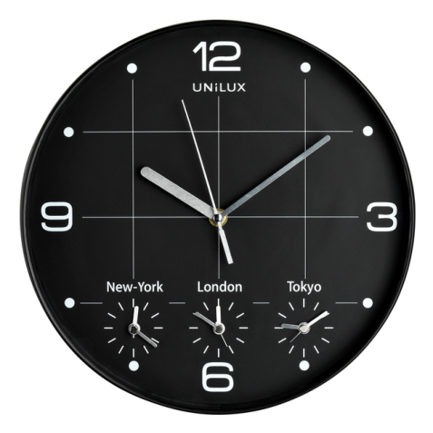 Horloge murale Unilux On Time Ø30,5cm noir/blanc