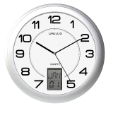 Horloge murale Unilux Instinct Ø30,5cm gris argenté/blanc