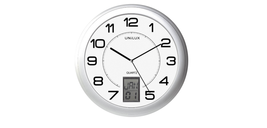Unilux Instinct Wall Clock Ø30.5cm Silver Gray/White