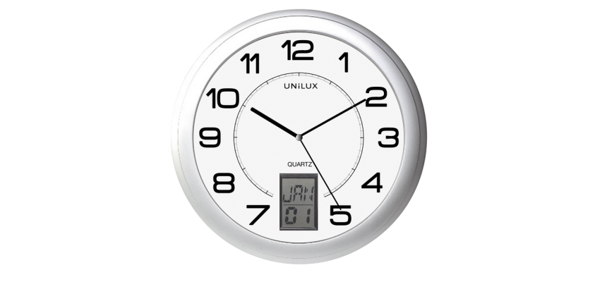 Wandklok Unilux Instinct Ø 30.5cm zilvergrijs/wit