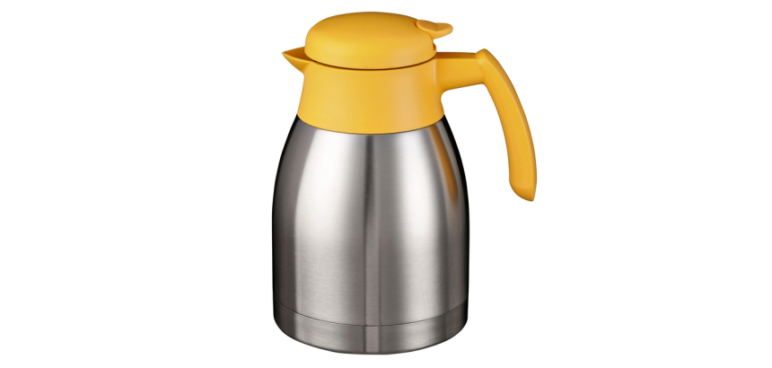 Pot isotherme Bravilor double paroi inox-jaune 1,5 litre