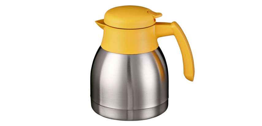 Thermoskan Bravilor dubbelwandig 1 liter RVS geel