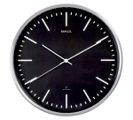 Horloge murale MAULfly RC Ø305x45mm aluminium/noir avec pile