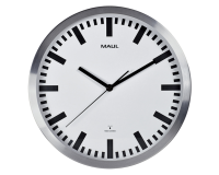 Wandklok MAUL Pilot RC Ø305x45mm aluminium frame wit incl. batterij