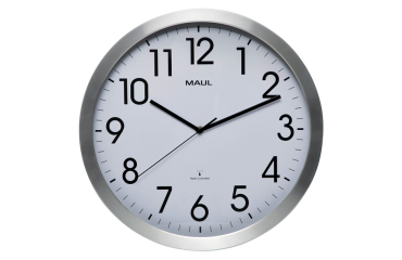 Horloge murale MAULmove RC Ø400x45mm aluminium/blanc avec pile
