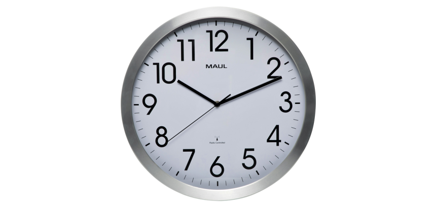 Wall clock MAULmove RC Ø400x45mm aluminum/white with battery