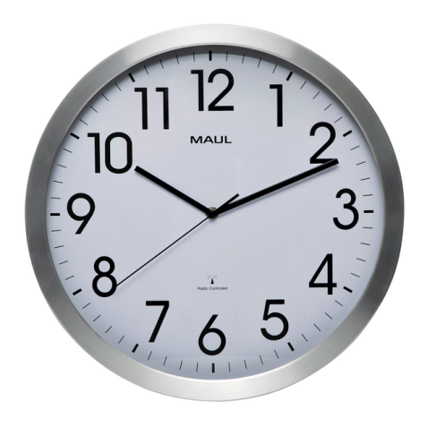 Horloge murale MAULmove Ø40cm aluminium/blanc