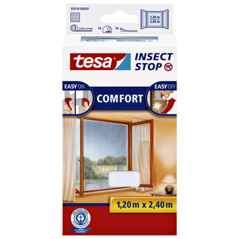 Insectenhor tesa® Insect Stop COMFORT buitendraaiende ramen 1,2x2,4m wit